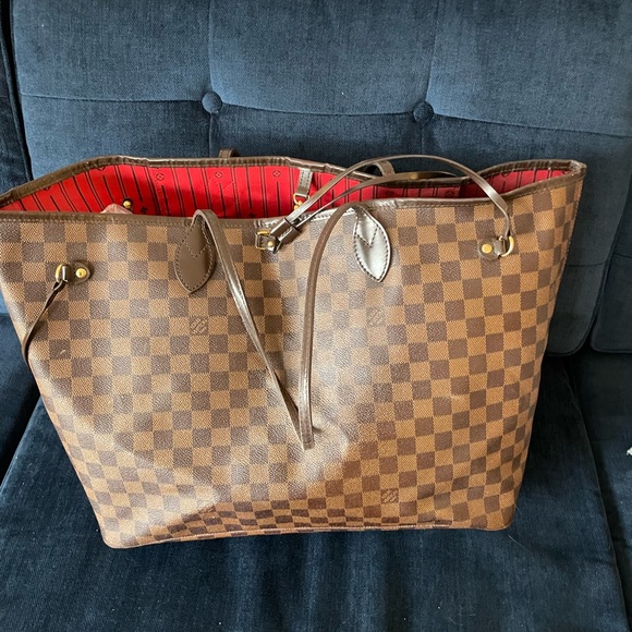 Louis Vuitton Handbags - Authentic LV Neverfull MM - Damier Ebene, cherry interior